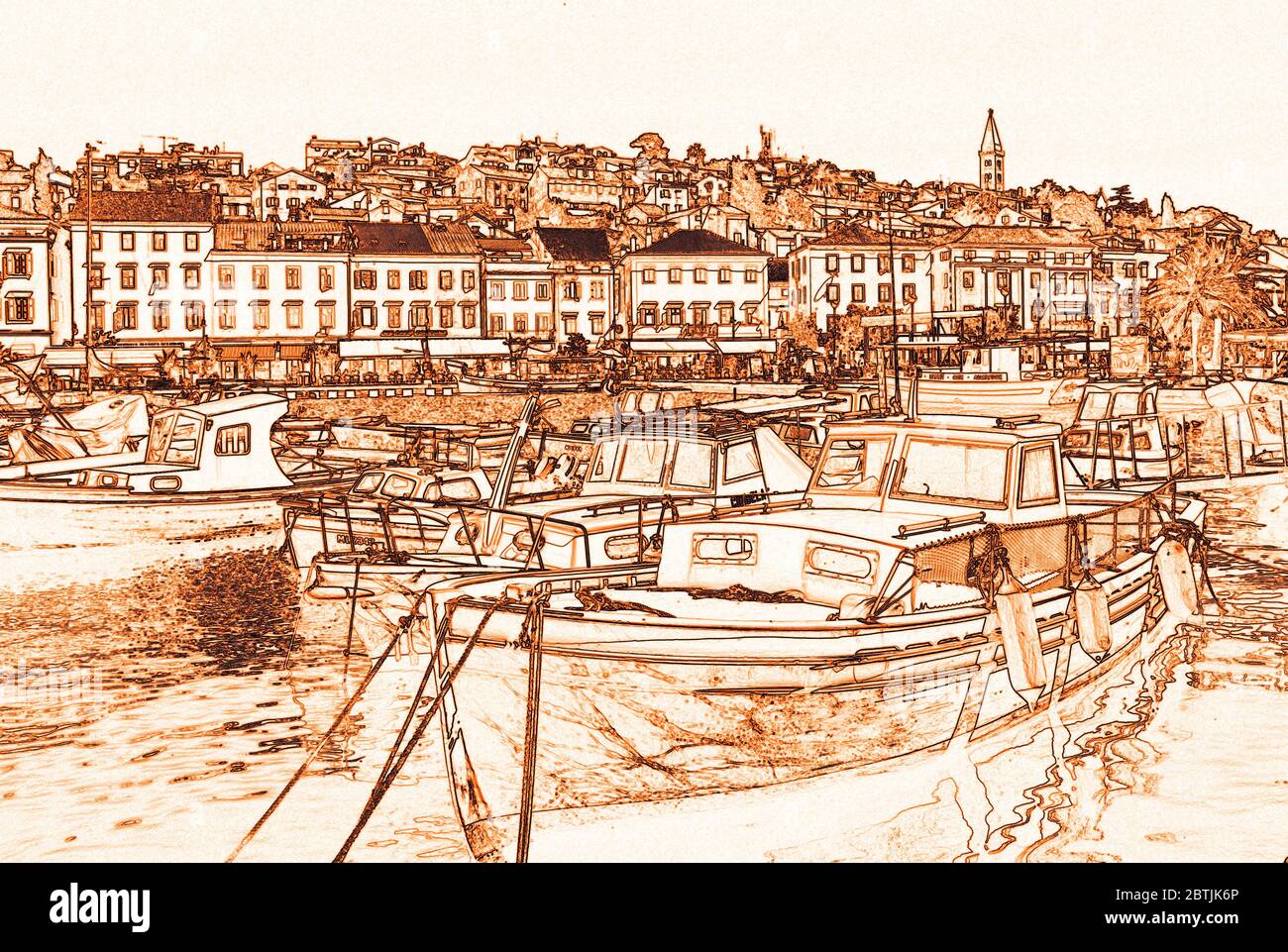 Porto, Lussino, Isola di Lussino, Croazia Foto Stock