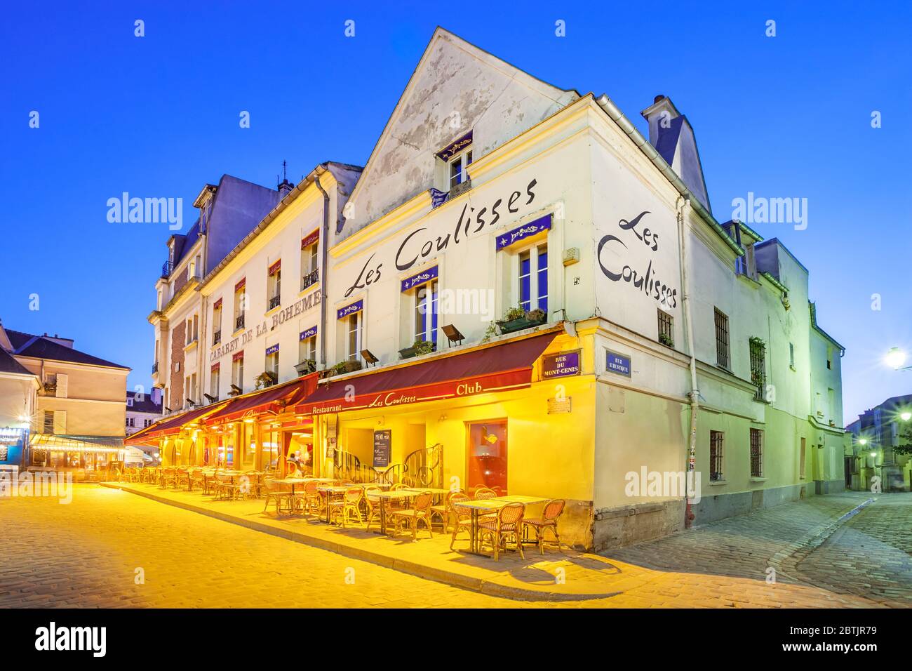 Ristorante nel quartiere di Montmartre a Parigi Francia Foto Stock