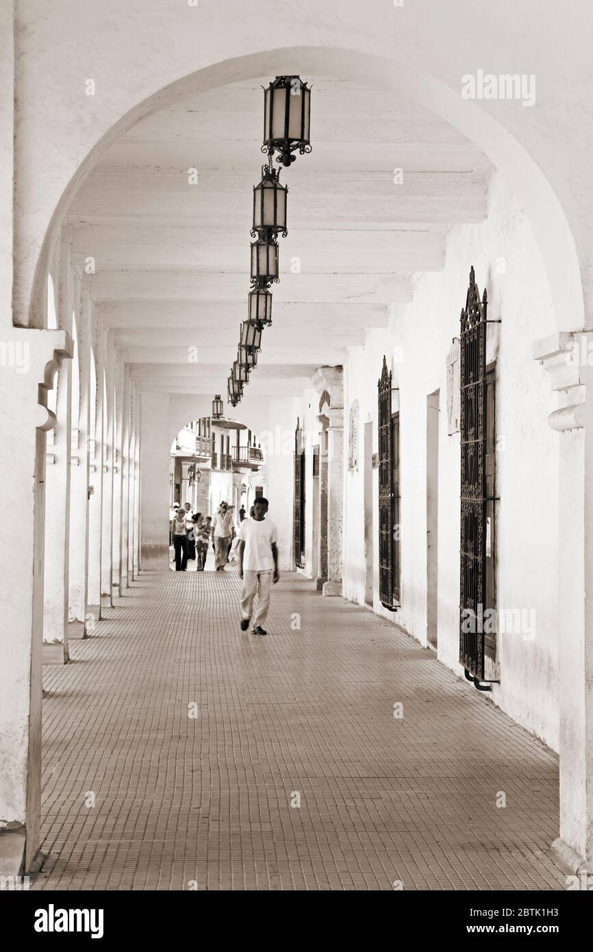 Residenza del governatore nel quartiere della città vecchia di Mura, Cartagena City, Bolivar state, Colombia, America Centrale Foto Stock