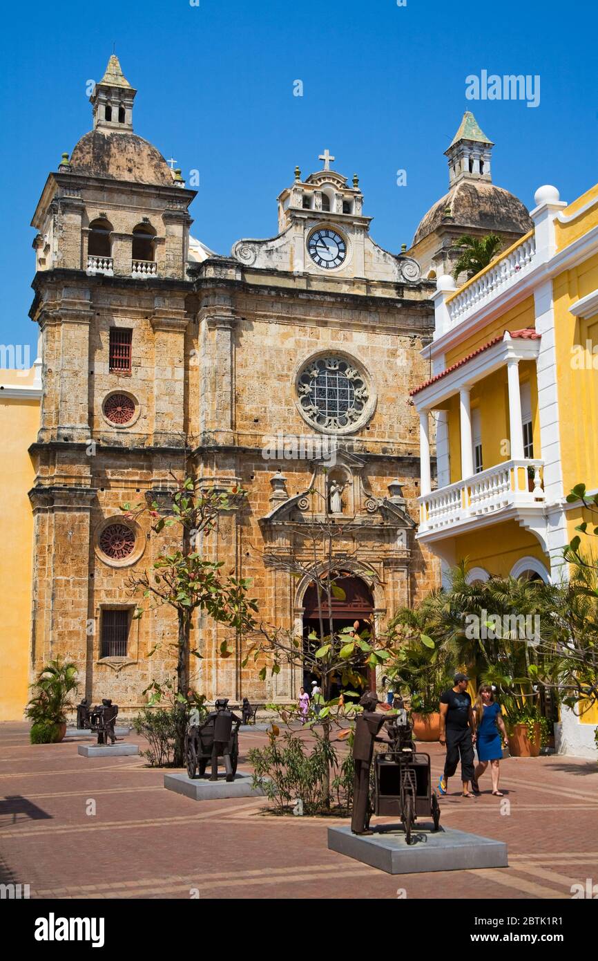 Chiesa di San Pedro Claver, Old Walled City District, Cartagena City, Bolivar state, Colombia, America Centrale Foto Stock