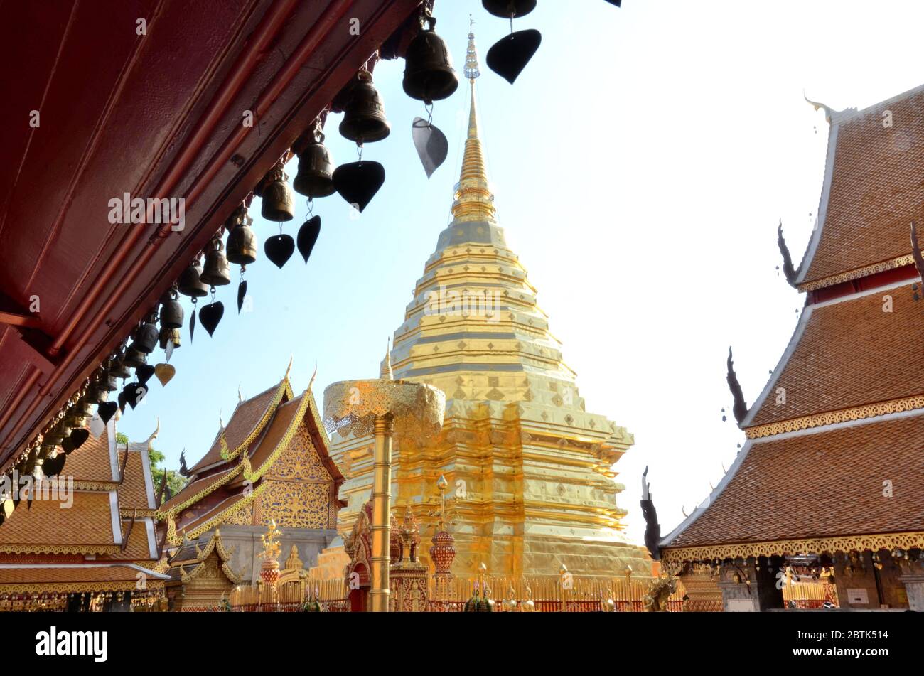 Wat Phra che Doi Suthep a Chiang mai, probabilmente il più bel tempio di Thaliand Foto Stock