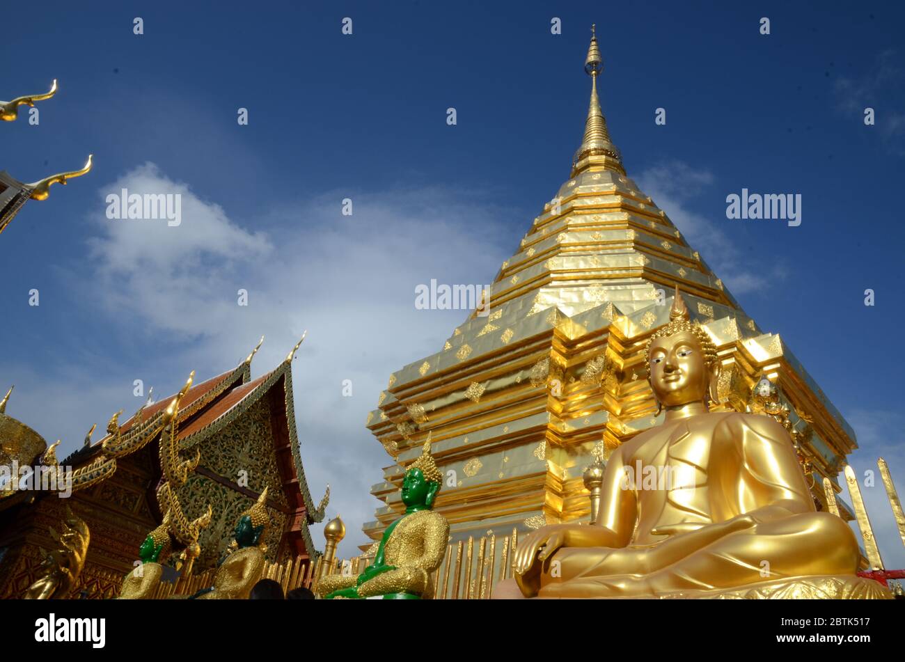 Wat Phra che Doi Suthep a Chiang mai, probabilmente il più bel tempio di Thaliand Foto Stock