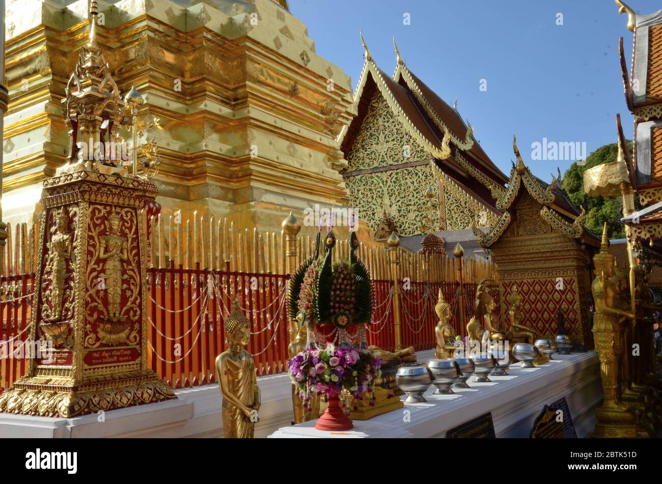 Wat Phra che Doi Suthep a Chiang mai, probabilmente il più bel tempio di Thaliand Foto Stock