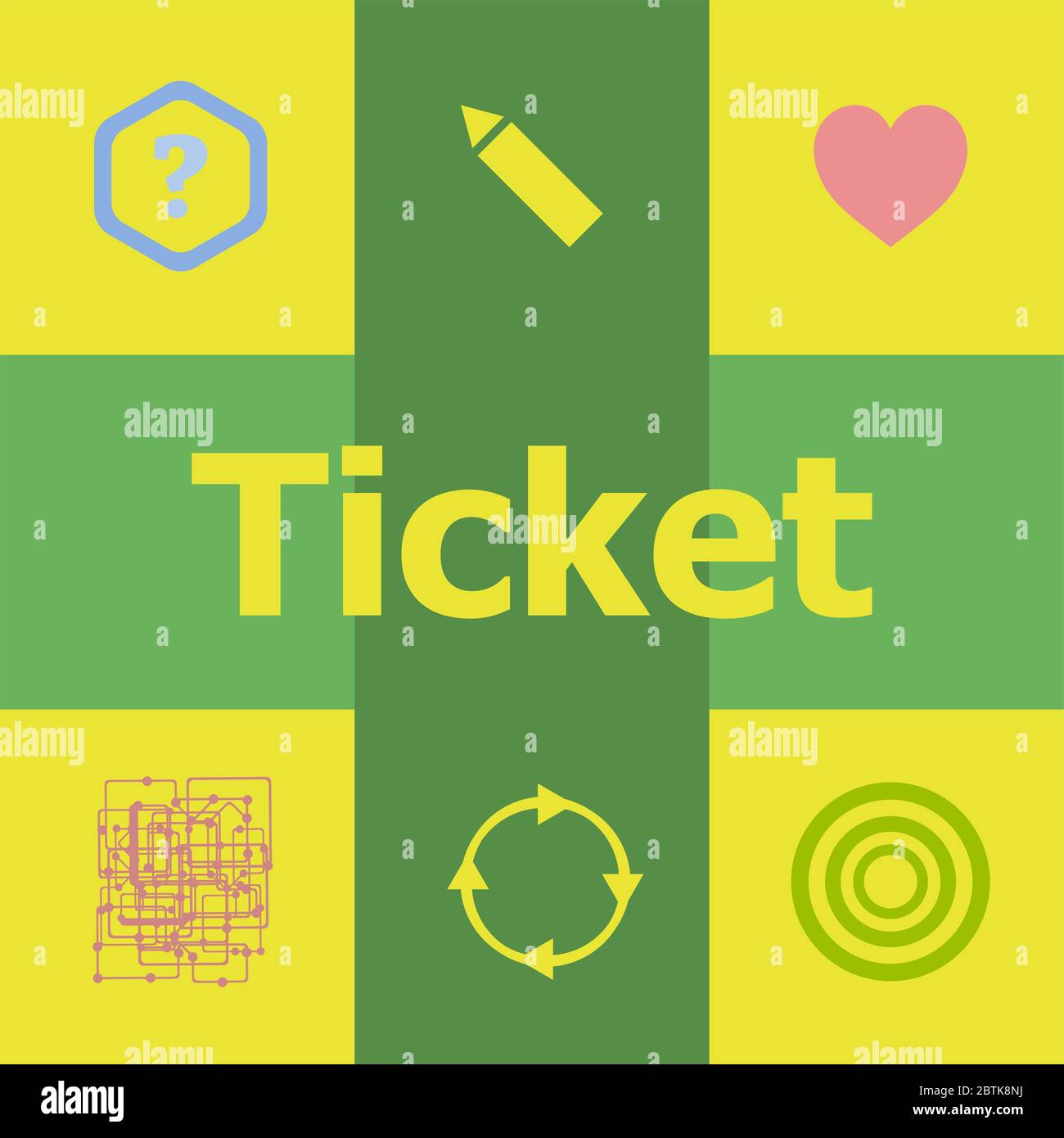 Ticket di testo. Concetto di business . Può essere utilizzato per layout del flusso di lavoro, diagramma, opzioni di fasi aziendali, banner Foto Stock