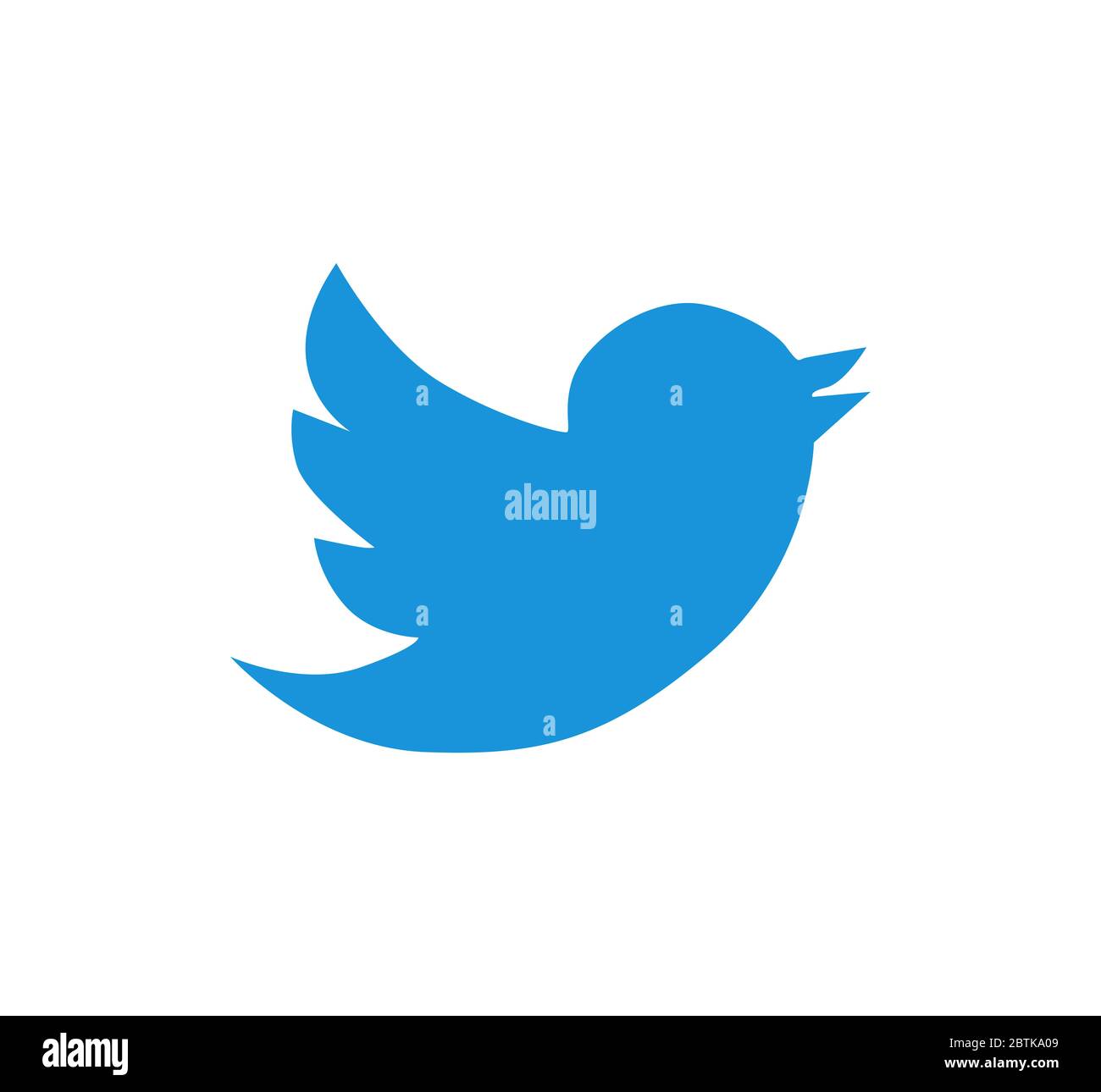 Logo Twitter su sfondo bianco. Twitter è un servizio di social networking e microblogging. Kharkiv, Ucraina - 26 maggio 2020 Foto Stock