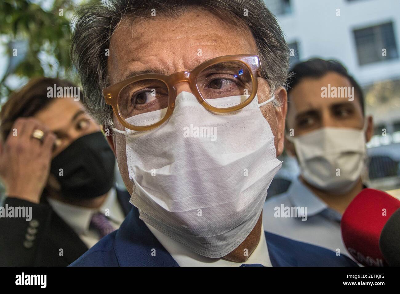 26 maggio 2020: RIO DE JANEIRO, BRASILE, 26 maggio 2020 POLITICA L'IMPRENDITORE PAULO MARINHO testimonia alla polizia federale per la terza volta questo Martedì (26), Circa l'indagine sulla presunta interferenza politica del presidente Jair Bolsonaro nella polizia federale e di FlÃ¡vio Bolsonaro che ha informazioni interne dalla polizia federale. Credit: Ellan Lustosa/ZUMA Wire/Alamy Live News Foto Stock