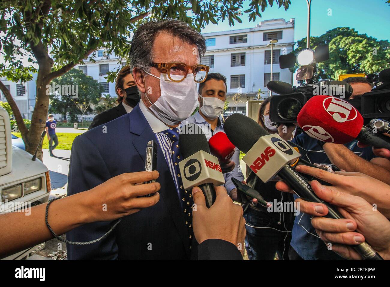 25 maggio 2020: RIO DE JANEIRO, BRASILE, 26 maggio 2020 POLITICA L'IMPRENDITORE PAULO MARINHO testimonia alla polizia federale per la terza volta questo Martedì (26), Circa l'indagine sulla presunta interferenza politica del presidente Jair Bolsonaro nella polizia federale e di FlÃ¡vio Bolsonaro che ha informazioni interne dalla polizia federale. Credit: Ellan Lustosa/ZUMA Wire/Alamy Live News Foto Stock