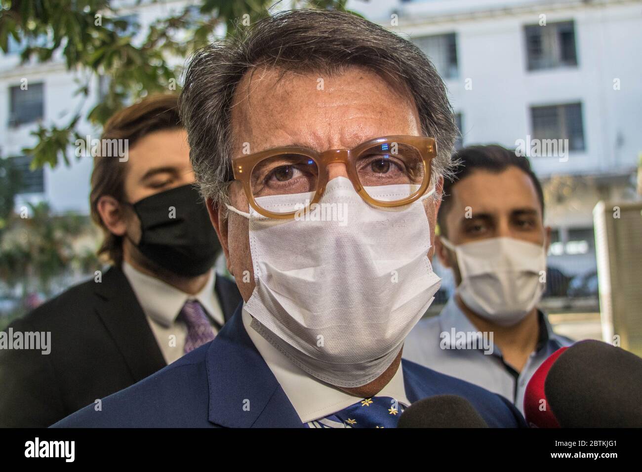 26 maggio 2020: RIO DE JANEIRO, BRASILE, 26 maggio 2020 POLITICA L'IMPRENDITORE PAULO MARINHO testimonia alla polizia federale per la terza volta questo Martedì (26), Circa l'indagine sulla presunta interferenza politica del presidente Jair Bolsonaro nella polizia federale e di FlÃ¡vio Bolsonaro che ha informazioni interne dalla polizia federale. Credit: Ellan Lustosa/ZUMA Wire/Alamy Live News Foto Stock