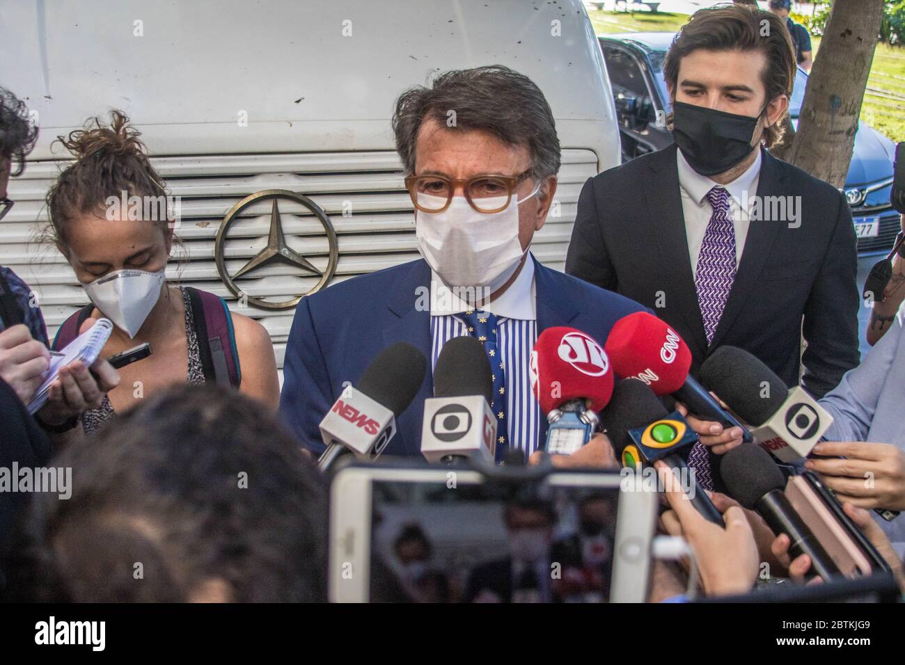 26 maggio 2020: RIO DE JANEIRO, BRASILE, 26 maggio 2020 POLITICA L'IMPRENDITORE PAULO MARINHO testimonia alla polizia federale per la terza volta questo Martedì (26), Circa l'indagine sulla presunta interferenza politica del presidente Jair Bolsonaro nella polizia federale e di FlÃ¡vio Bolsonaro che ha informazioni interne dalla polizia federale. Credit: Ellan Lustosa/ZUMA Wire/Alamy Live News Foto Stock