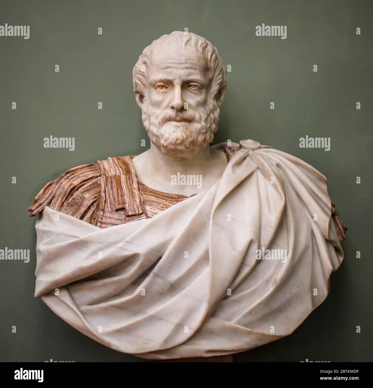 Busto di Aristotele nella Galleria degli Uffizi, Firenze Foto Stock