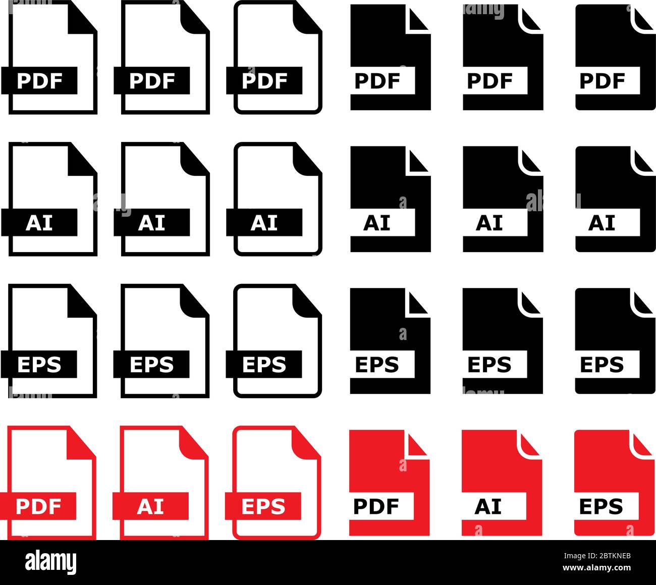 Icona del file PDF ai EPS Symbol Vector Illustration Illustrazione Vettoriale