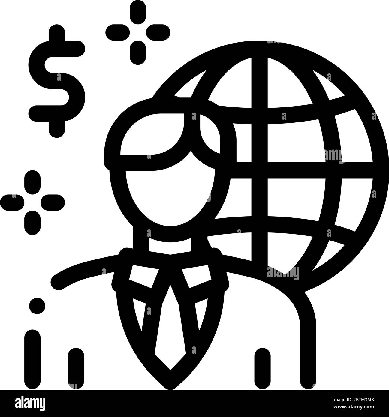 illustrazione del vettore icona dell'agente globale della professione Illustrazione Vettoriale