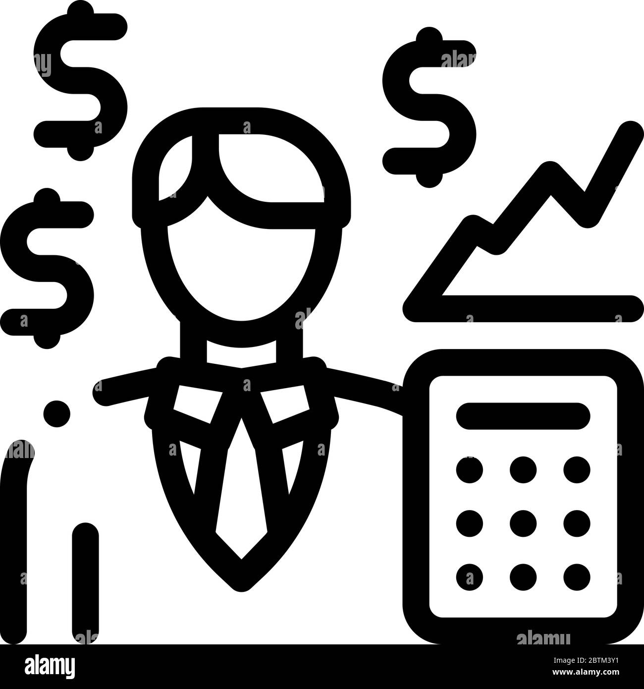 l'icona del profitto dei trasferimenti dell'agente immobiliare rappresenta il contorno del vettore Illustrazione Vettoriale