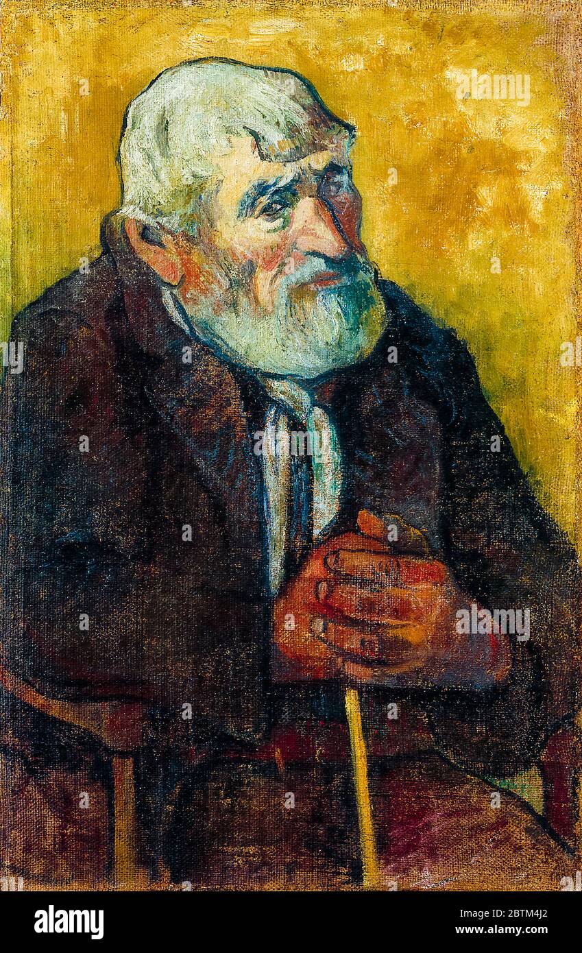 Paul Gauguin, uomo vecchio con bastone, pittura, 1888 Foto Stock