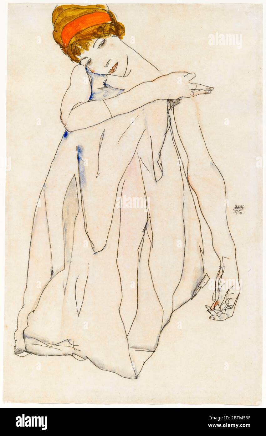 Egon Schiele, Danzatrice (Die Tänzerin), pittura, 1913 Foto Stock