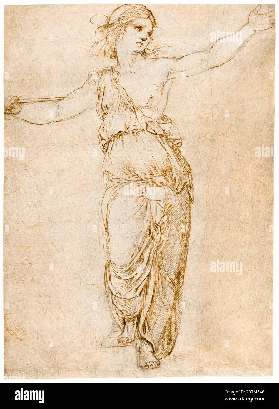 Raffaello, Lucretia, disegno, 1508-1510 Foto Stock