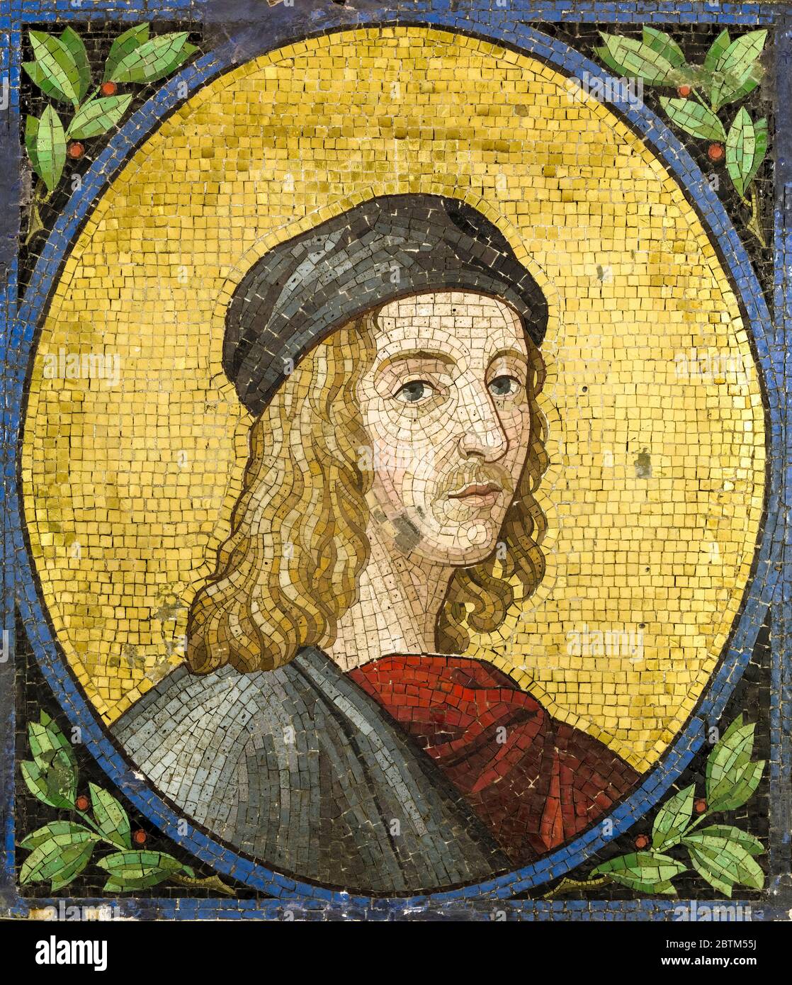 Raffaello Sanzio da Urbino, Raffaello (1483-1520), pittore e architetto italiano, mosaico ritratto, non datato, forse ottocentesco o ottocentesco Foto Stock