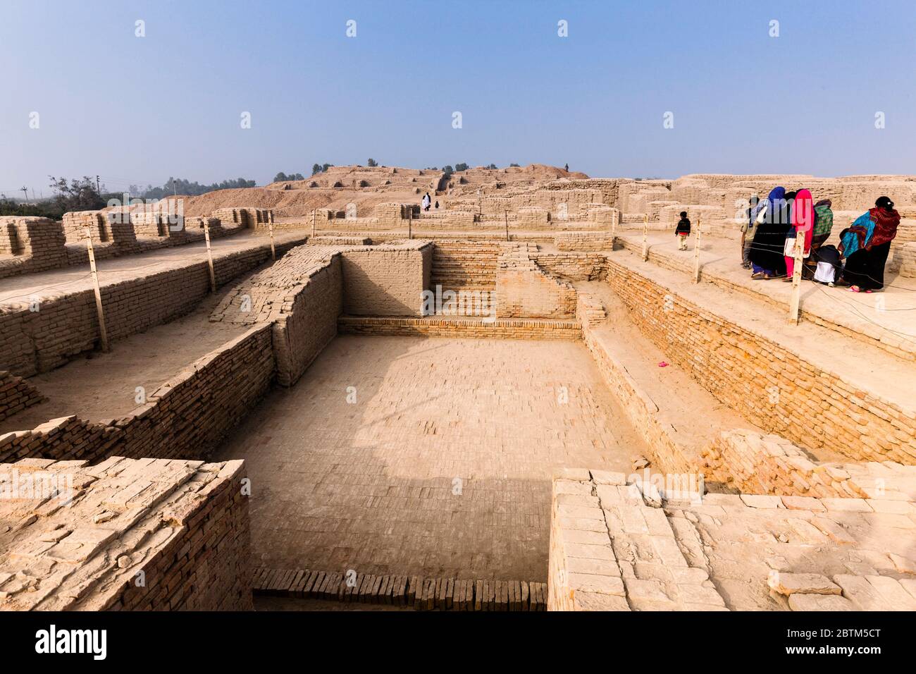 Mohenjo daro, Grande bagno, sito archeologico della civiltà della Valle dell'Indo, 2500 BCE, Distretto di Larkana, Provincia di Sindh, Pakistan, Asia meridionale, Asia Foto Stock