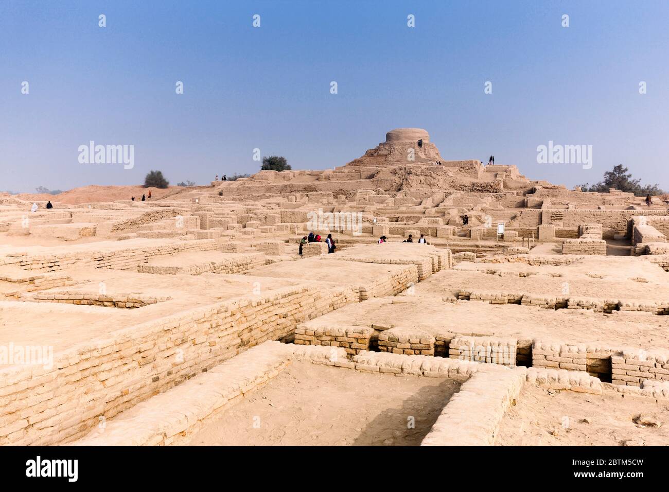 Mohenjo daro, stupa buddista, civiltà della Valle dell'Indo, 2500 BCE, Distretto di Larkana, Provincia di Sindh, Pakistan, Asia meridionale, Asia Foto Stock