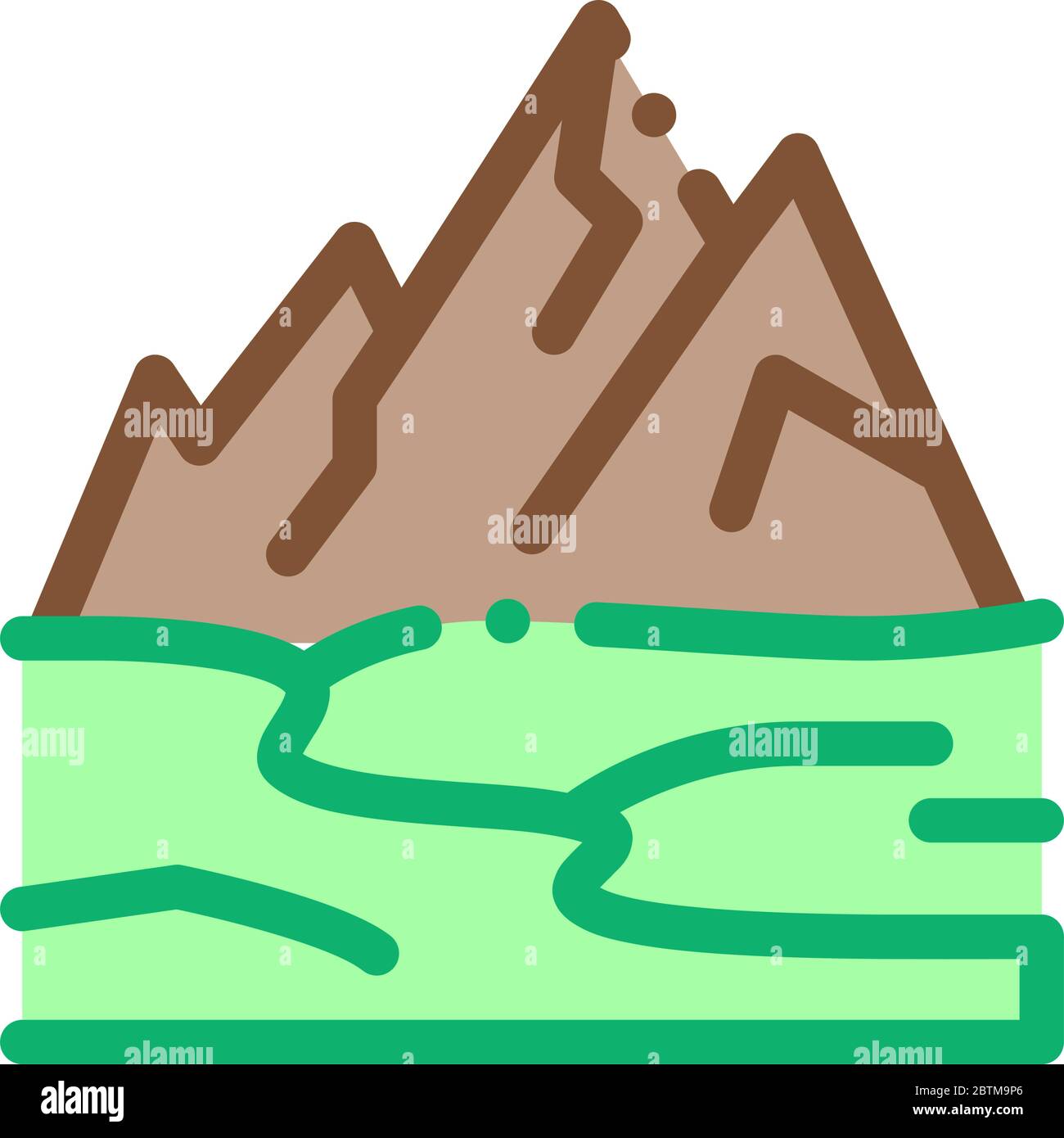 immagine vettoriale dell'icona del terreno in alta montagna Illustrazione Vettoriale