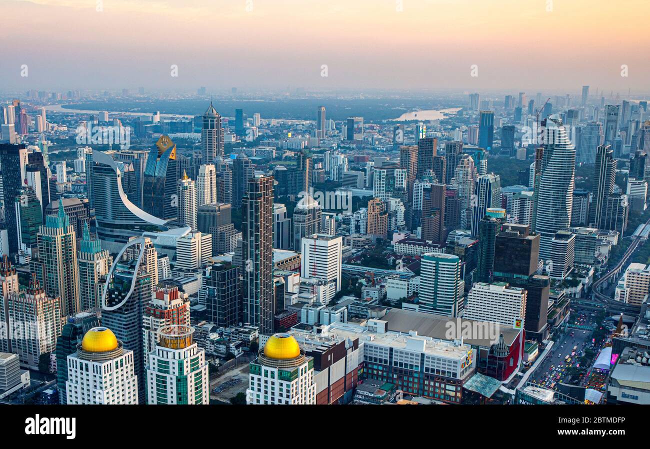 Thailandia, Bangkok Città, centro città Bangkok panorama Foto Stock