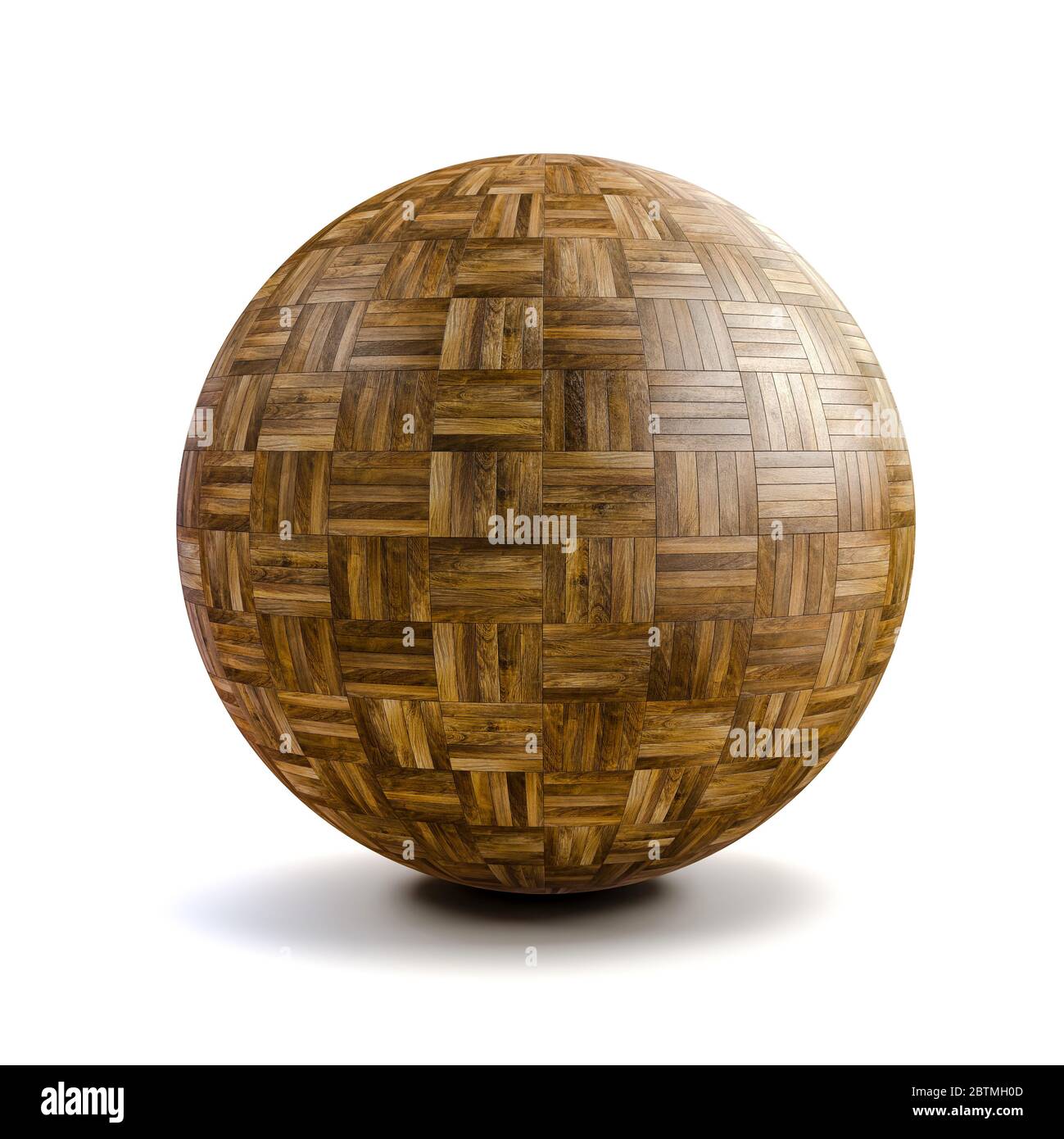 sfera 3d con materiale di disegno di pavimento di legno Foto Stock