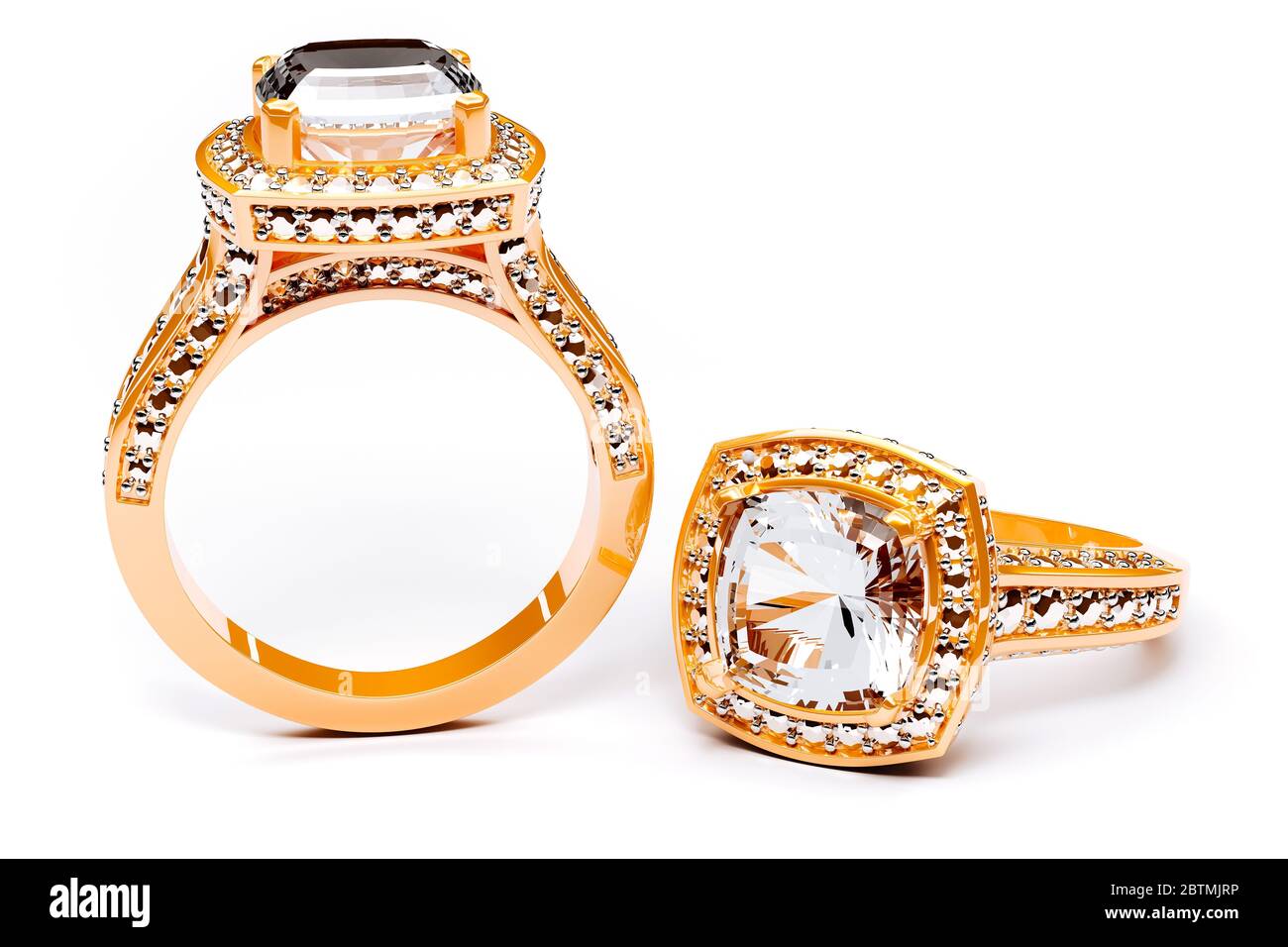 jullery 3d con anello diamantato Foto Stock