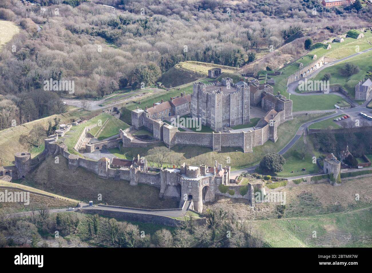 Veduta aerea del Castello di dover in Inghilterra Foto Stock