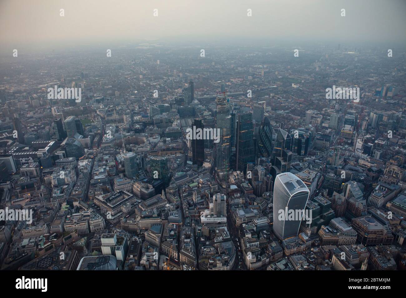 Vista aerea intorno alla città di Londra Foto Stock