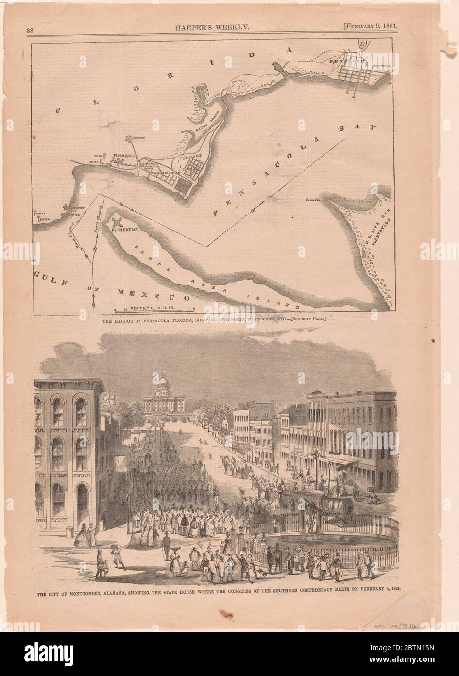 Montgomery Alabama e Pensacola Florida. Foto Stock