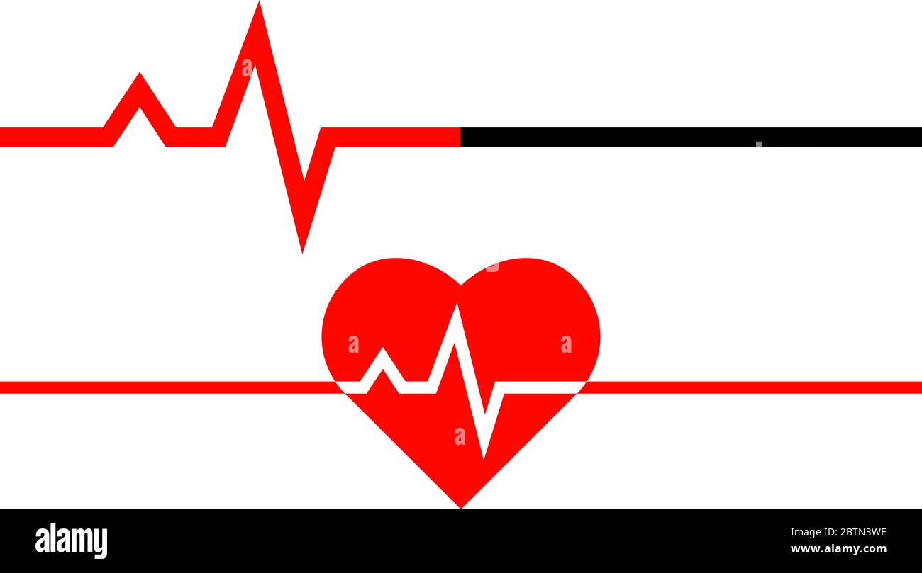 Icona di heartbeat. Il battito cardiaco linea in stile lineare. Icona del medico. Illustrazione Vettoriale Illustrazione Vettoriale