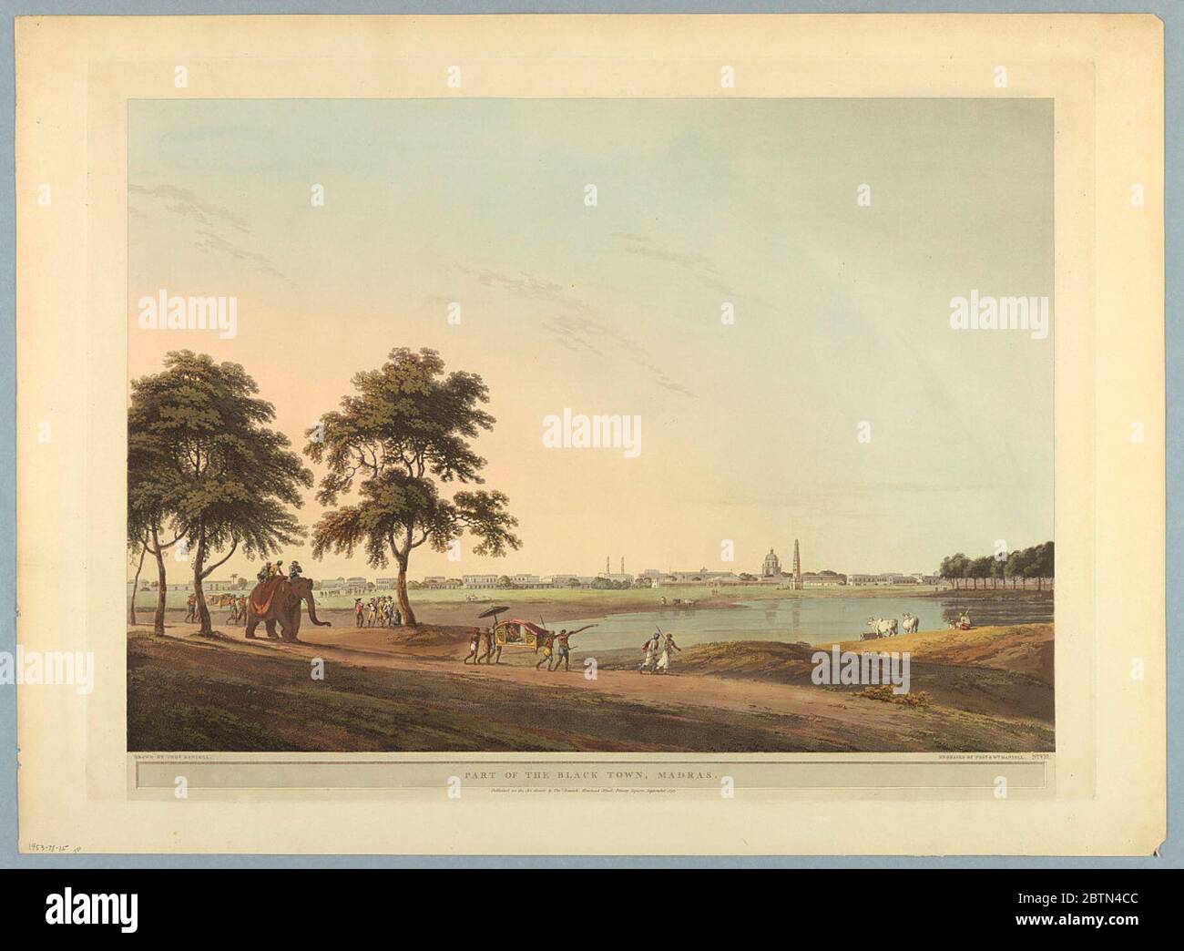 Parte della città Nera Madras dal paesaggio orientale ventiquattro viste in Hindoostan. Ricerca in corso Foto Stock
