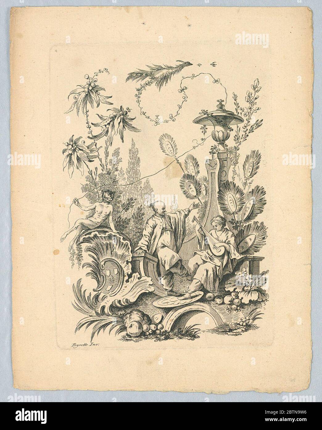 Rocaille ambientazione in Paesaggio con elementi classici e Chinoiserie. Ricerca in ProgressRocaille ambientazione in Paesaggio con elementi classici e Cinoiserie Foto Stock