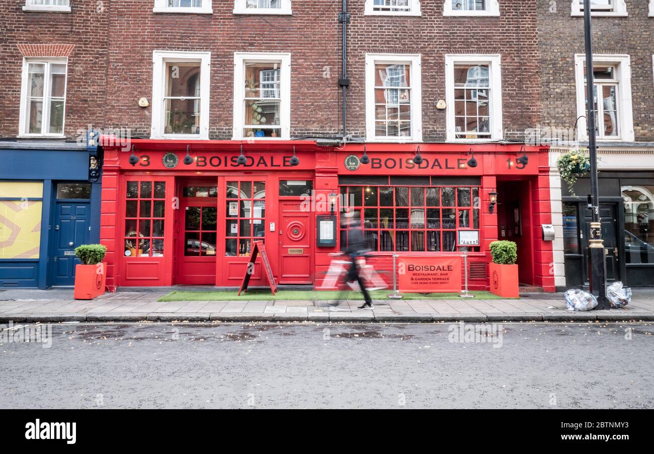 Boisdale di Belgravia. La facciata del ristorante tradizionale scozzese nel cuore del ricco quartiere di Belgravia. façade Londra, Inghilterra. Foto Stock