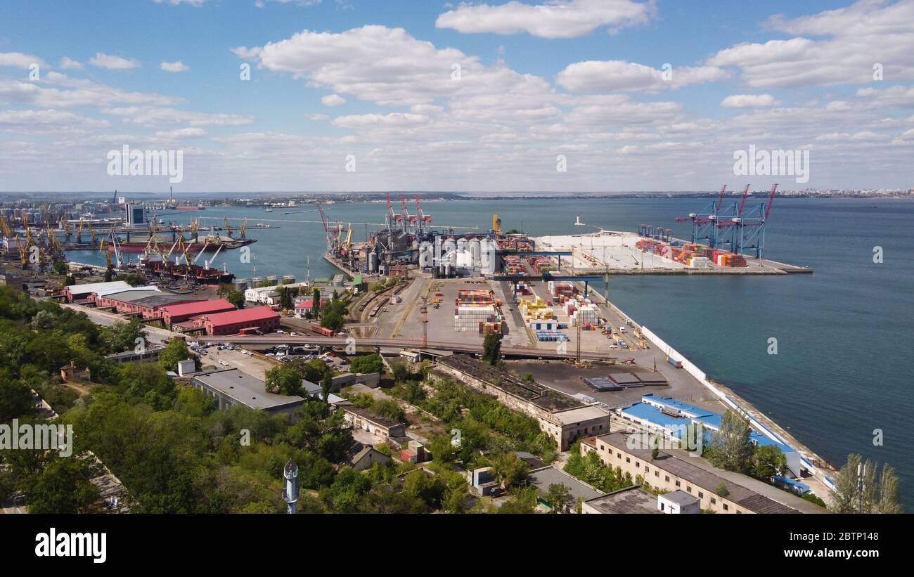 odessa ucraina porto vista arial Foto Stock