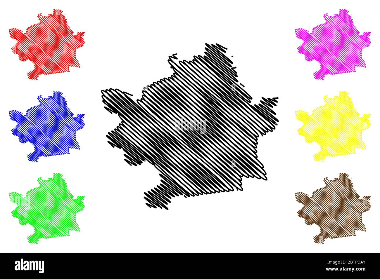 Erfurt City (Repubblica federale di Germania, Turingia) mappa vettore illustrazione, abbozzare schizzo Città di Erfurt mappa Illustrazione Vettoriale