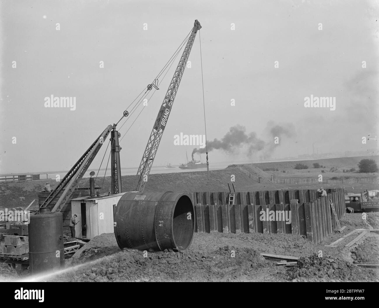 Tunnel di Dartford in costruzione . 1937 Foto Stock