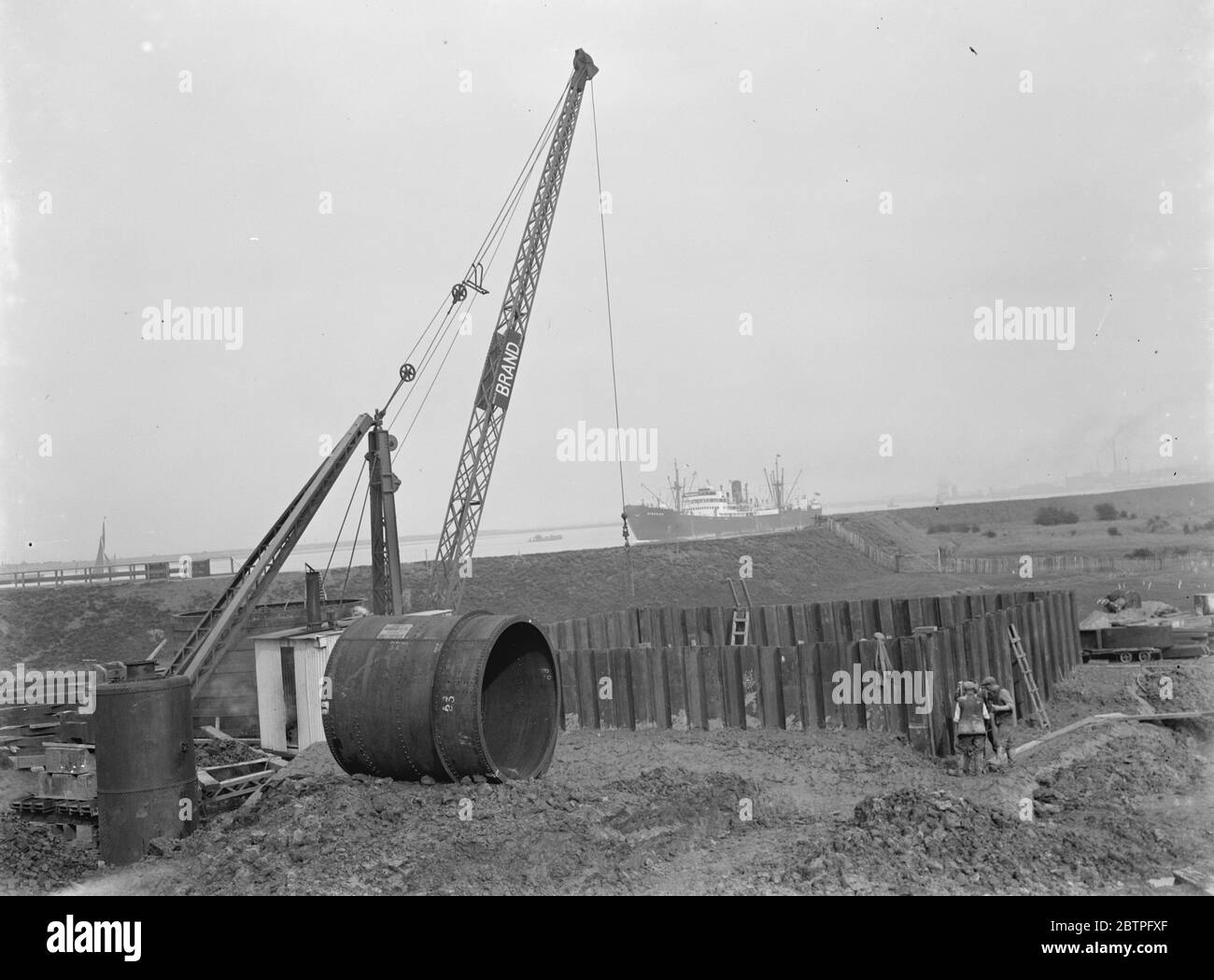 Tunnel di Dartford in costruzione . 1937 Foto Stock
