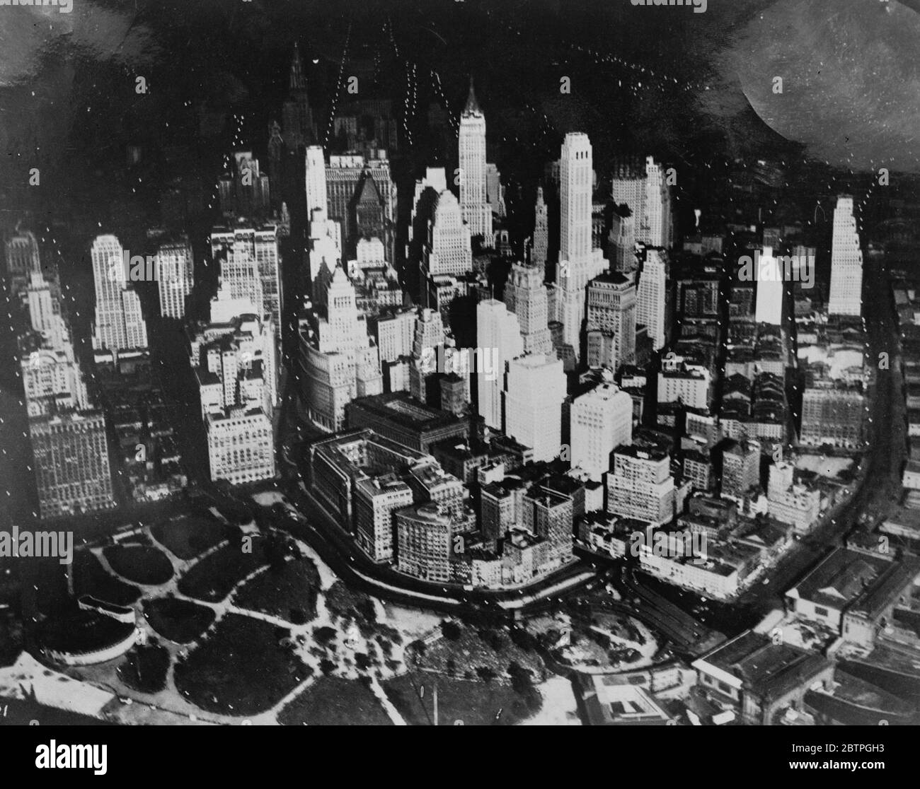 Manhatten, vista notturna. Foto Stock