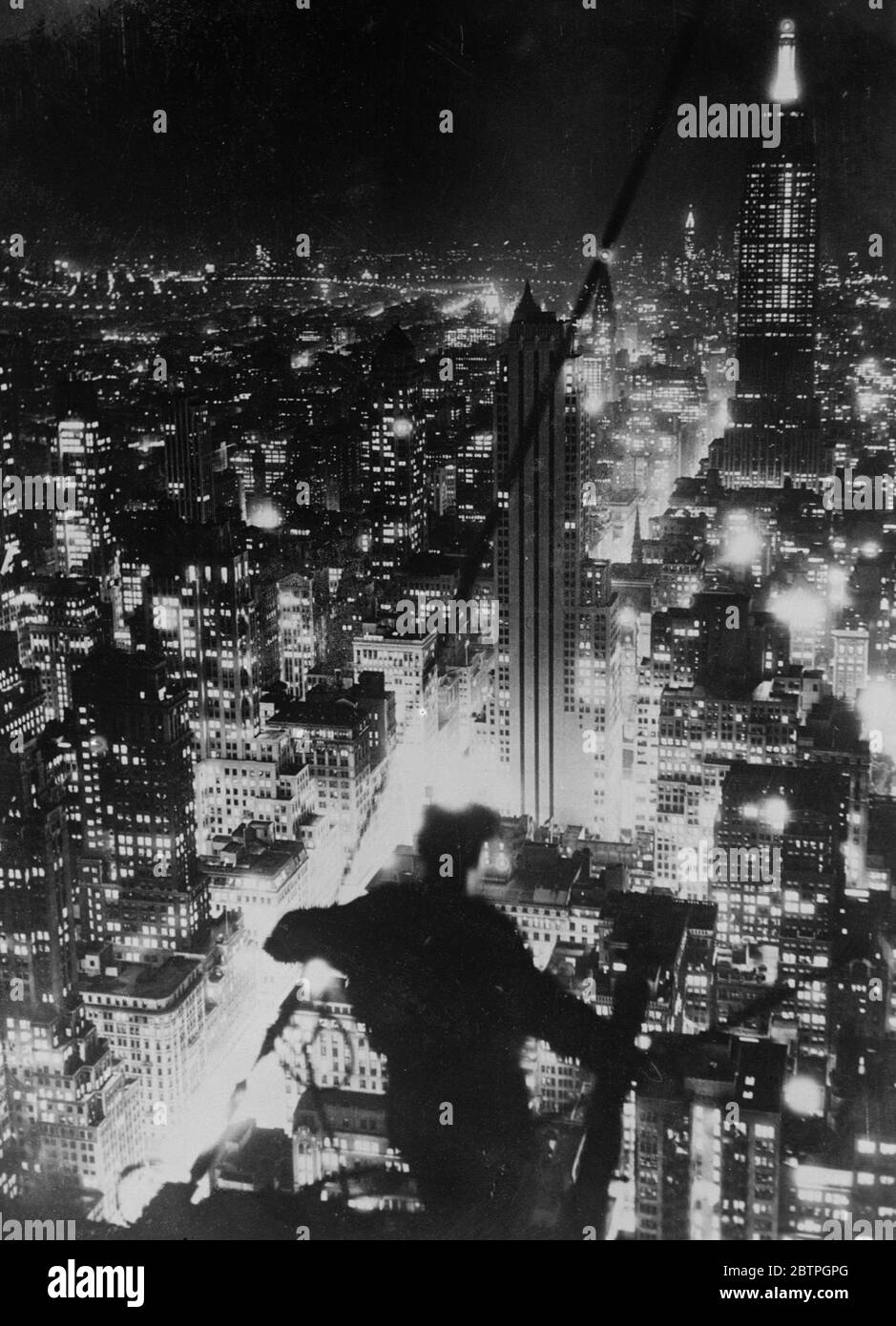 Manhatten, vista notturna. Foto Stock