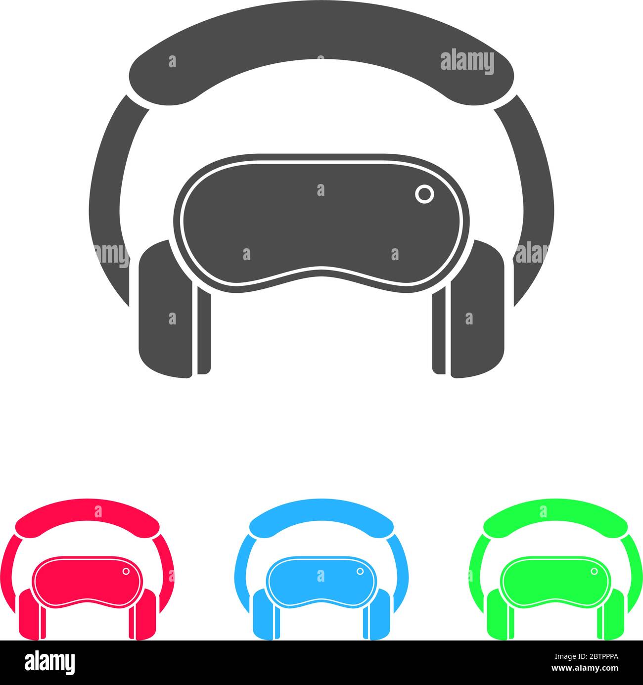 Icona di realtà virtuale piatta. Pittogramma a colori su sfondo bianco. Simbolo dell'illustrazione vettoriale e icone di bonus Illustrazione Vettoriale
