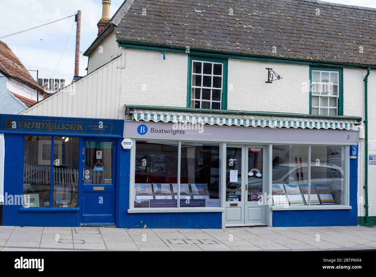 Aziende di Amesbury durante la chiusura di Coronavirus. Wiltshire, Inghilterra Foto Stock