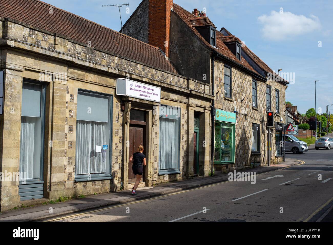 Aziende di Amesbury durante la chiusura di Coronavirus. Wiltshire, Inghilterra Foto Stock