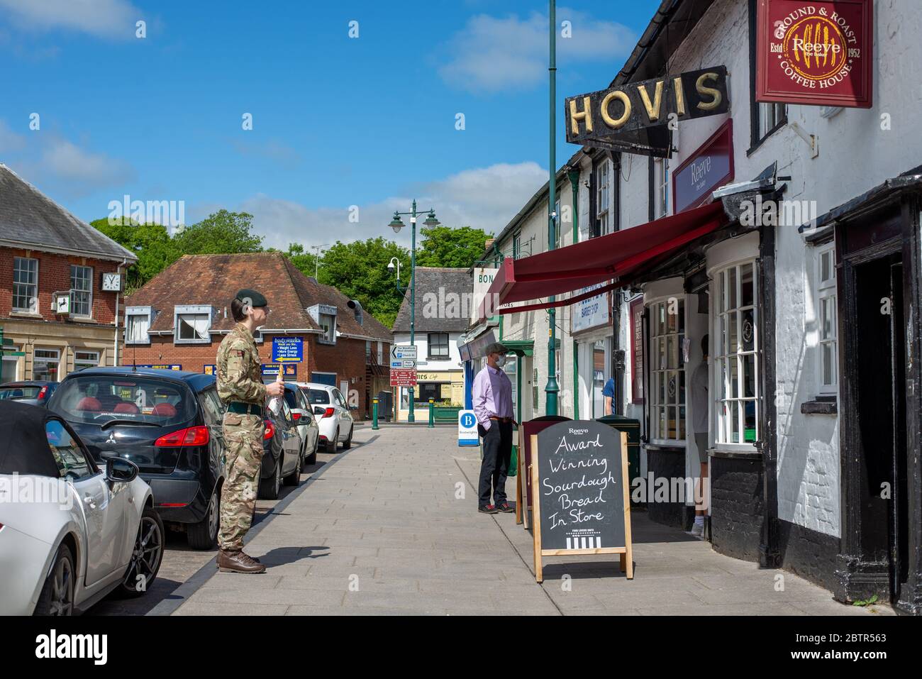 Aziende di Amesbury durante la chiusura di Coronavirus. Wiltshire, Inghilterra Foto Stock