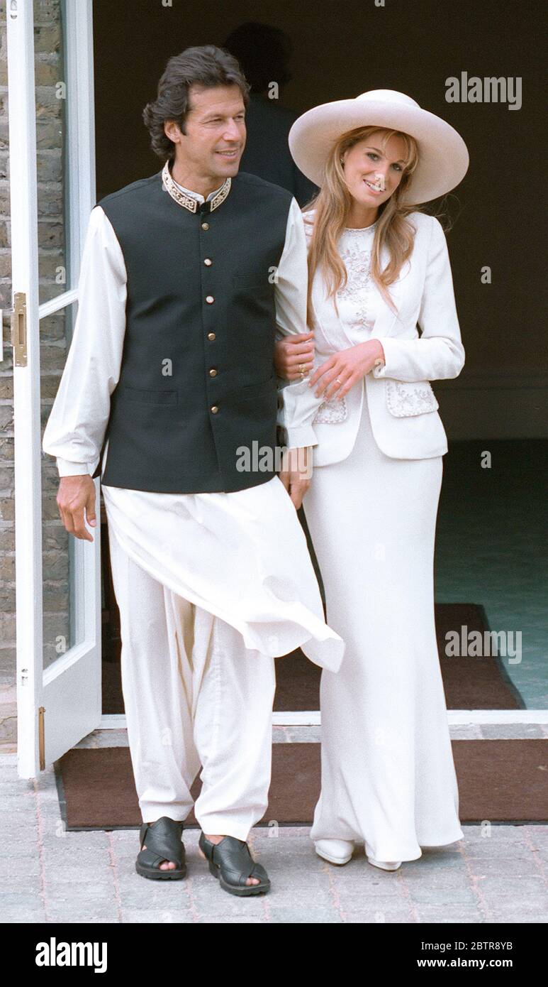 Giorno di nozze del Cricketer Imran Khan e Jemima Goldsmith. Jemima è la figlia del miliardario Sir James Goldsmith e Imran è ora il primo ministro o Foto Stock