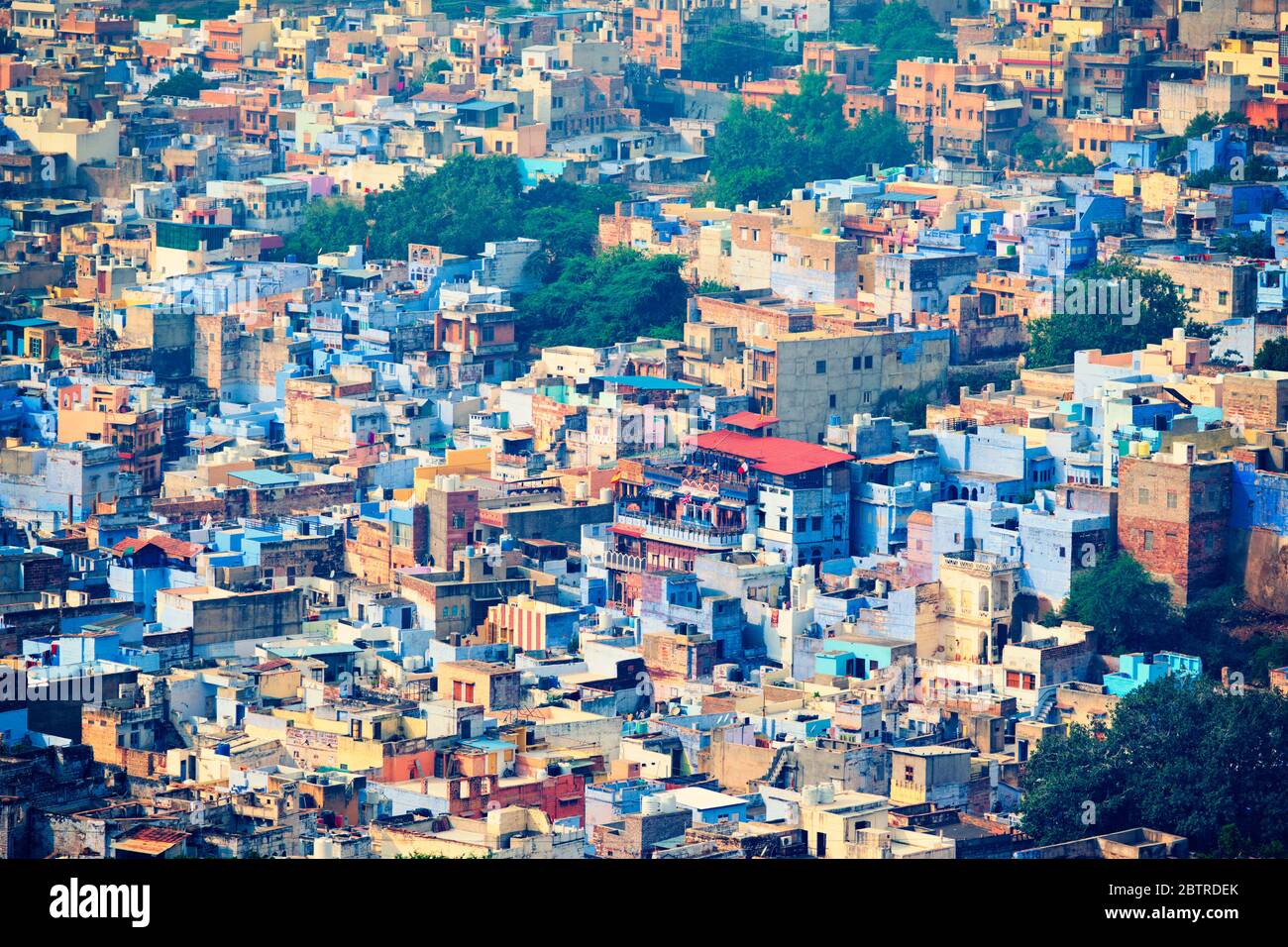 Vista aerea di Jodhpur città blu. Jodphur, Rajasthan, India Foto Stock