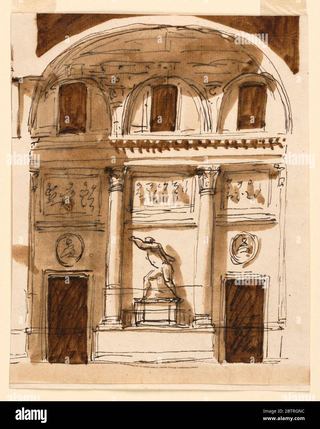 Parete di una stanza in un museo. Ricerca in ProgressWall di una stanza in un museo. Foto Stock