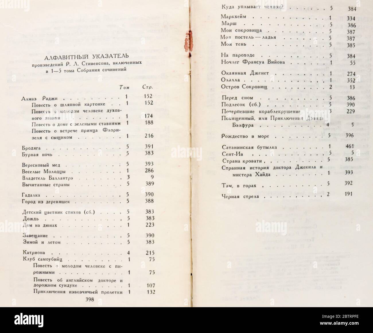 Collected Works of Robert Louis Stevenson, pubblicato per la prima volta nel 1981 in URSS. Foto Stock