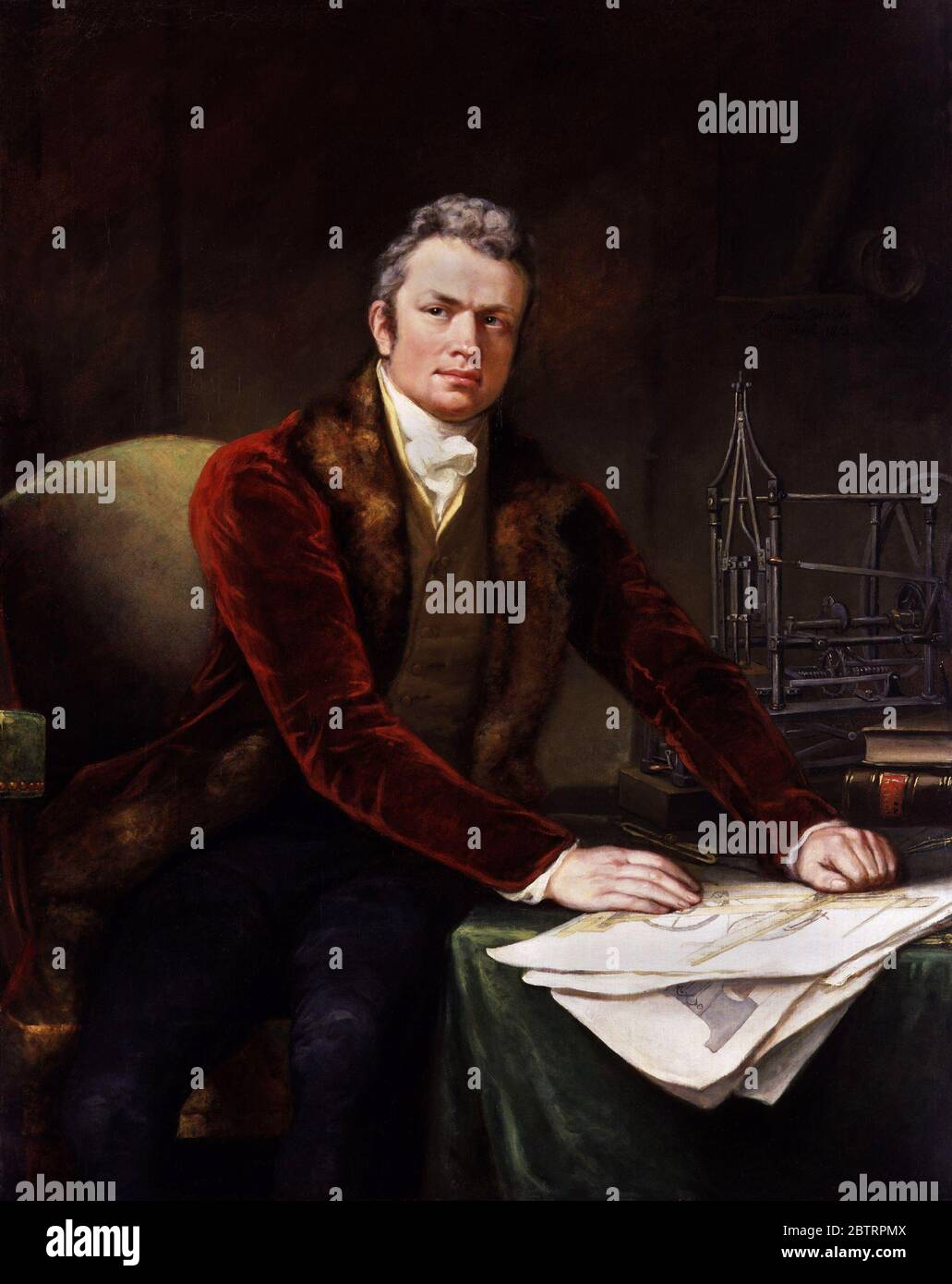 Sir Marc Isambard Brunel (1769-1849), ritratto di James Northcote, olio su tela, circa 1812-13. Foto Stock