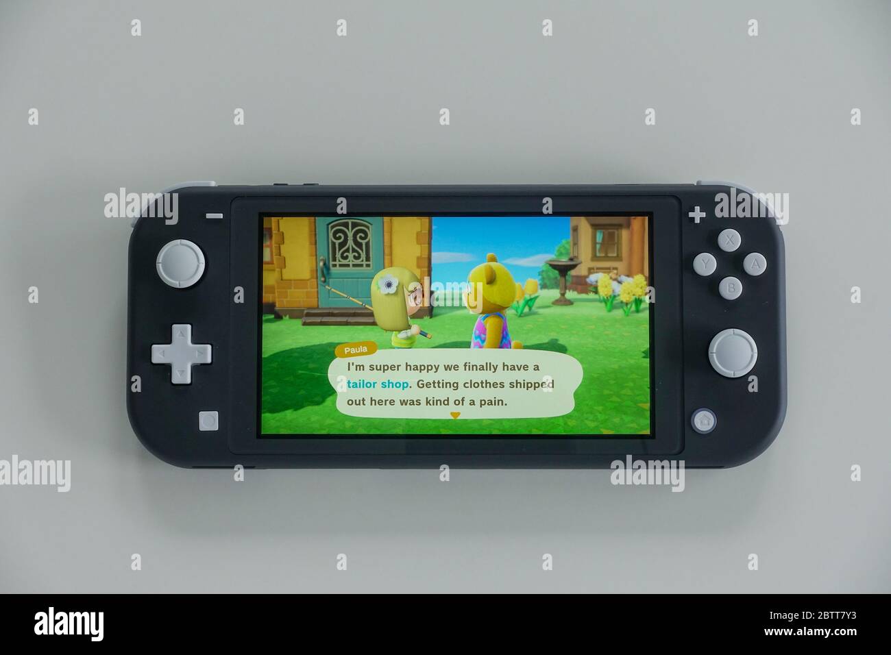 Orlando,FL/USA -5/27/20: Due personaggi nel gioco Animal Crossing nuovi orizzonti che chiacchierano su un Nintendo Switch Lite. Foto Stock